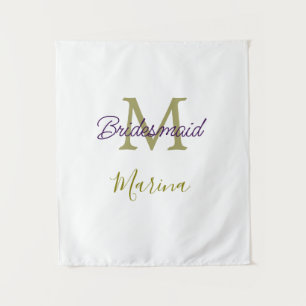 Brautstamm-Monogramm-Junggesellinnenabschied einfa Wandteppich