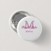 Brautstamm-Monogramm rote Brautparty einfach mini Button (Vorne & Hinten)