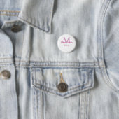 Brautstamm-Monogramm rote Brautparty einfach mini Button (Beispiel)