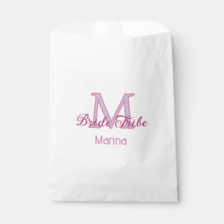 Brautstamm-Monogramm rote Brautparty einfach mini Geschenktütchen