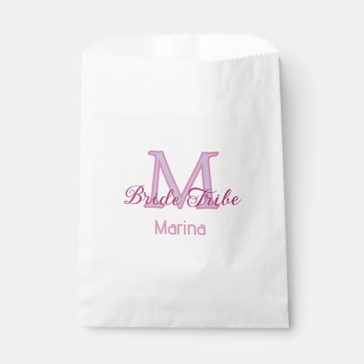 Brautstamm-Monogramm rote Brautparty einfach mini Geschenktütchen (Vorderseite)