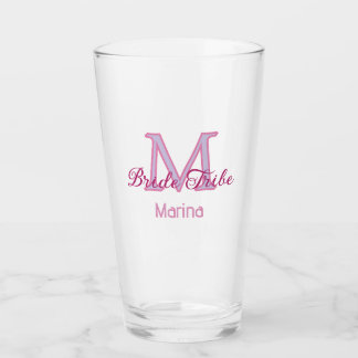 Brautstamm-Monogramm rote Brautparty einfach mini Glas