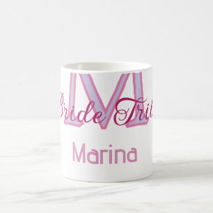 Brautstamm-Monogramm rote Brautparty einfach mini Kaffeetasse