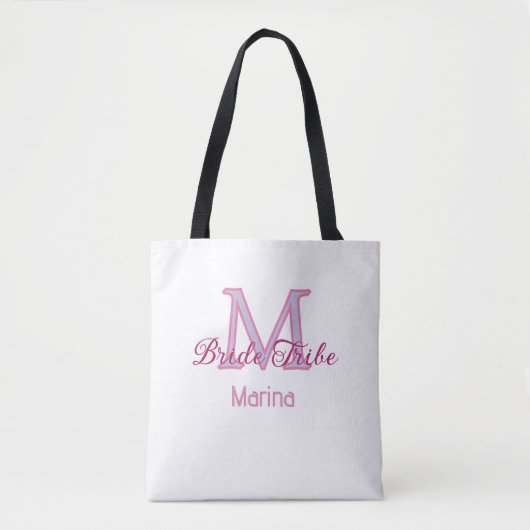 Brautstamm-Monogramm rote Brautparty einfach mini Tasche (Vorderseite)