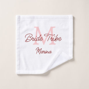 Brautstamm-Monogramm rote Brautparty einfach mini Waschlappen