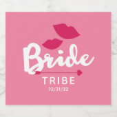 Brautstamm Rosa Küssen Weinkultur und Erde Schaumweinetikett (Einzelnes Label)