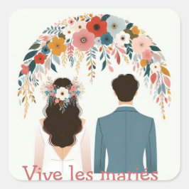 Brautsticker Quadratischer Aufkleber