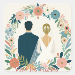 Brautsticker Quadratischer Aufkleber