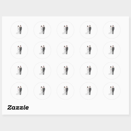 Brautsticker Runder Aufkleber (Blatt)