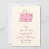 Brautstrauß aus rosa Blumen Save The Date (Vorderseite)