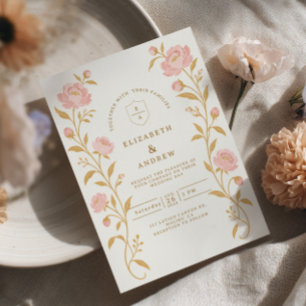 Brautstrauß Blush Gold Pfingstrose Einladung