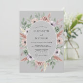 Brautstrauß Blush Mauve Anemone Einladung (Stehend Vorderseite)