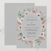 Brautstrauß Blush Mauve Anemone Einladung (Vorne/Hinten)
