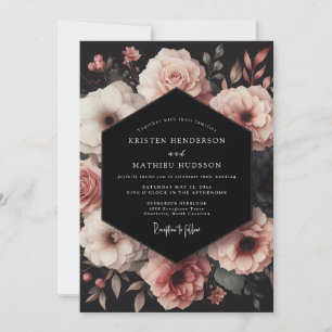 Brautstrauß Blush Onyx Hochzeit Einladung