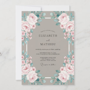 Brautstrauß Blush Taupe Pfingstrose Einladung