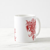 Brautstrauß-Geschenk Blumenkorb Rot Kaffeetasse (VorderseiteRechts)