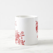 Brautstrauß-Geschenk Blumenkorb Rot Kaffeetasse (Mittel)