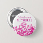 Brautstrauß-Geschenkkorb Blumenkorb Rosa Button (Vorne & Hinten)