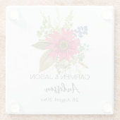 Brautstrauß Hochzeit Benutzerdefinierter Name Glasuntersetzer (Rückseite)