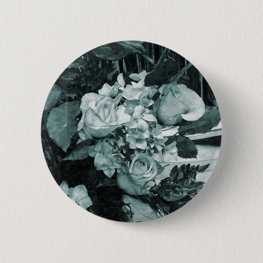 Brautstrauß im Vintage-Stil Button (Vorderseite)