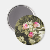 Brautstrauß im Vintage-Stil Magnet (Vorderseite/Rückseite)