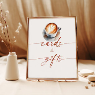 Brautstrauß-Kaffee-Karten & Geschenke-Podest  Poster