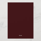 Brautstrauß Maroon Somber Bloom Einladung (Rückseite)
