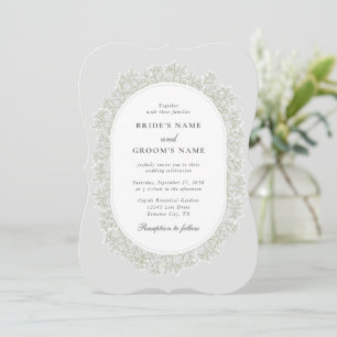 Brautstrauß-Monogramm Gypsophila Florale Hochzeit Einladung