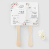 Brautstrauß Rosa Rosen Hochzeitsprogramm Hand Fächer (Vorne und Hinten)