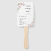 Brautstrauß Rosa Rosen Hochzeitsprogramm Hand Fächer (Vorderseite)