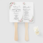 Brautstrauß Rosa Rosen Hochzeitsprogramm Hand Fächer (Vorne und Hinten)