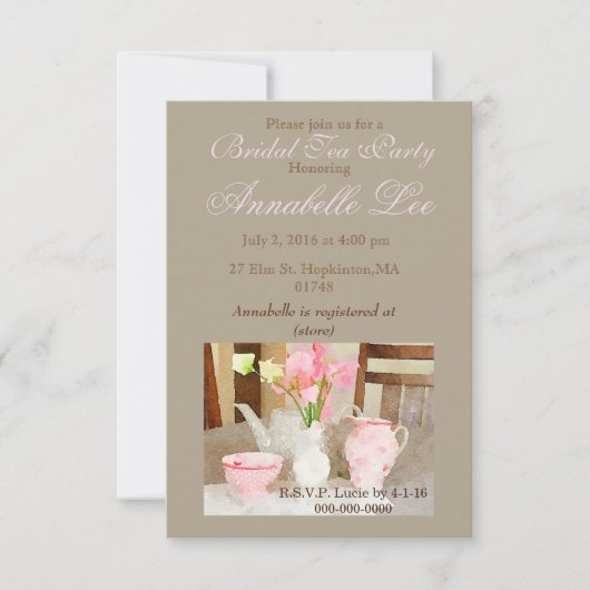 Brauttee-Einladung Einladung (Vorderseite)
