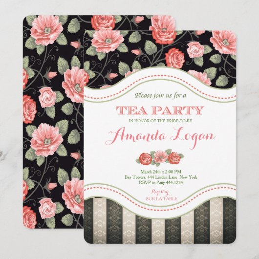 Brauttee-Party Einladung (Vorne/Hinten)