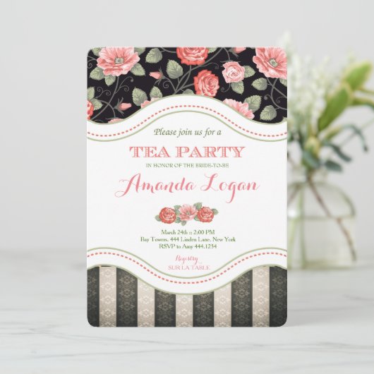 Brauttee-Party Einladung (Stehend Vorderseite)