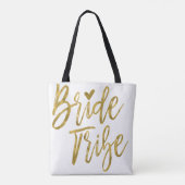 Brauttribe Gold und White Wedding Party Bag Tasche (Rückseite)