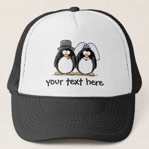 Brautund BräutigamPenguins mit personalisiertem Truckerkappe