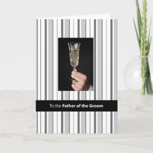 Brautvater, Dankeschön Champagner Toast, Schwarz Dankeskarte