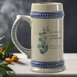 Brautvater Eukalyptus-Grünzeug-Hochzeit Bierglas