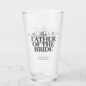 Brautvater Fancy Script Herz Hochzeit Glas (Rückseite)
