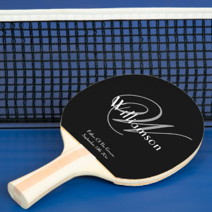Brautvater-Geschenk Moderne Monogramm-Schrift Name Tischtennis Schläger