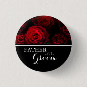 "Brautvater" Hochzeit rote Rosen Button