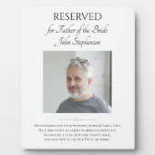 Brautvater Rettete ein Foto für Hochzeiten Fotoplatte (Vorderseite)