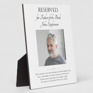 Brautvater Rettete ein Foto für Hochzeiten Fotoplatte