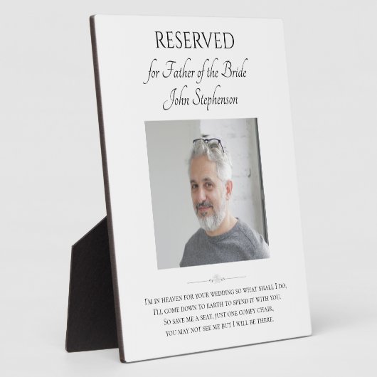 Brautvater Rettete ein Foto für Hochzeiten Fotoplatte (Seite)