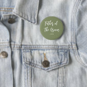 Brautvater Sagegrün-weißer Knopf Button (Beispiel)
