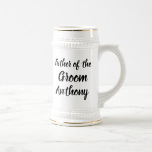 Brautvater Schwarz Elegante Hochzeit Bierglas