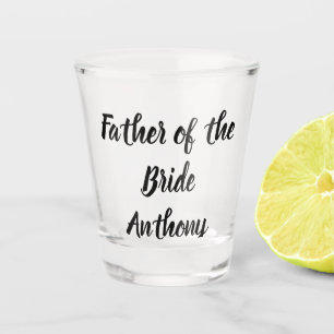 Brautvater Schwarzes individuelles Namensgeschenk  Schnapsglas