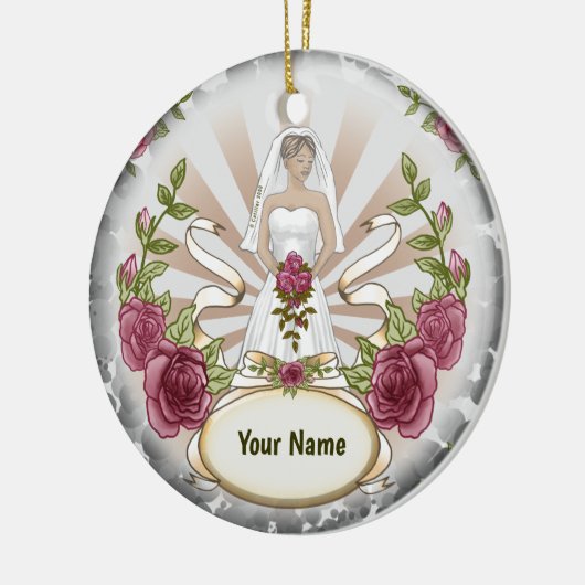 Brautverzierung von Rose Keramik Ornament (Links)