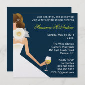 Brautwein brünett auf Marine Einladung (Vorne/Hinten)