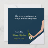 Brautwein brünett auf Marine Einladung (Rückseite)